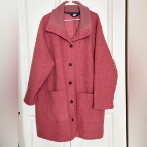 Lands' End Dusty Rose Boucle Jacket 3x